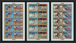 Ajman - 2614a N°1141/1146 B Overprint Rotary Jeux Olympiques Olympic Games Sapporo 1972 ** MNH Sheets Non Dentelé Imperf - Inverno1972: Sapporo