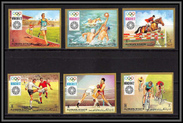 Ajman - 2606 N°1223/1228 B Jeux Olympiques Olympic Games ** MNH Munich 1972 Non Dentelé Soccer Boxe Cycling - Ajman