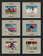Ajman - 2613/ N°662/667 Jeux Olympiques (olympic Games) Sapporo 1972 ** MNH Deluxe Miniature Sheets Blocs Hockey - Ajman