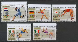 Ajman - 2602b 1210/1214 A Jeux Olympiques Olympic Games German Gold Medalists ** MNH Fencing Jump Escrime Javelin - Ajman