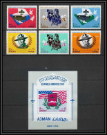 Ajman - 2595/ N° 182/187 A + BLOC 15 World Scout Jamboree 1967 Farragut State Park Usa Scouting ** MNH  - Unused Stamps