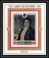 Ajman - 2587/ N° 794 Deluxe Miniature Sheet Beethoven Musique Music ** MNH  - Musique