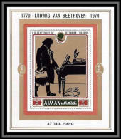 Ajman - 2588/ N° 799 Deluxe Miniature Sheet Beethoven Musique Music ** MNH  - Ajman