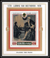 Ajman - 2586a/ Bloc N° 796 Deluxe Miniature Sheet Beethoven Musique Music ** MNH  - Musique