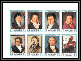 Ajman - 2589/ N° 1336/1343 B German Composer 1972 Beethoven Musique Music ** MNH Non Dentelé Imperf - Ajman