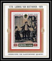 Ajman - 2586/ Bloc N° 795 Deluxe Miniature Sheet Beethoven Musique Music ** MNH  - Musique