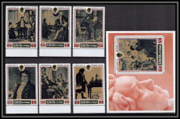 Ajman - 2585a/ N°794/799 A + Bloc N° 270 A Birthday'of Beethoven 1971 Musique Music ** MNH  - Musique