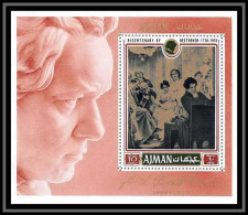Ajman - 2585/ Bloc N° 270 A Birthday'of Beethoven 1971 Musique Music ** MNH  - Musique