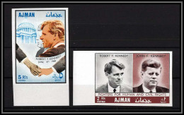 Ajman - 2575z/ N° 299/300 B Fighters For Human And Civil Rights 1968 Kennedy ** MNH Non Dentelé Imperf - Ajman