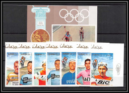 Ajman - 2557b/ N°354/360 B BF N° 77 B Velo Cycling Cyclisme ** MNH Tandem Racing 1969 Anquetil Merckx Non Dentelé Imperf - Ciclismo