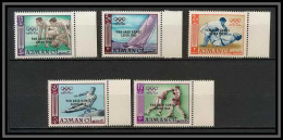 Ajman - 2532a/ N° 53/57 I A Surcharge Overprint Pen Arab Games Jeux Olympiques (olympic Games) Tokyo 1964 ** MNH  - Ete 1964: Tokyo