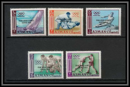 Ajman - 2532/ N° 53/57 I A Surcharge Overprint Pen Arab Games Jeux Olympiques (olympic Games) Tokyo 1964 ** MNH  - Ajman