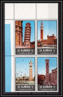 Ajman - 2517d N° 2074/2077 A ** MNH Italy Italia Pise Pisa Venise Venice Siena Sienne Tour Torre Momuments Coin Feuille - Ajman