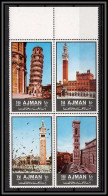 Ajman - 2517c/ N° 2074/2077 A ** MNH Italy Italia Pise Pisa Venise Venice Siena Sienne Tour Torre Momuments - Adschman