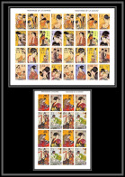 Ajman - 2522g/ N° 1176/1195 B Peinture Tableaux Paintings Utamaro ** MNH Feuille Sheet Non Dentelé Imperf Japon Japan - Adschman