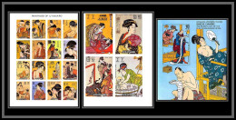 Ajman - 2522l/ N° 1176/1195 B + Bloc 325 B Peinture Tableaux Paintings Kitagawa Utamaro ** MNH Non Dentelé Imperf - Adschman