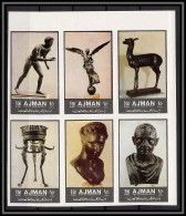 Ajman - 2518/ N° 2064/2069 B Non Dentelé Imperf ** MNH Ancient Bronze Sculptures  - Sculpture