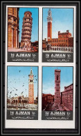 Ajman - 2517/ N° 2074/2077 B Non Dentelé Imperf ** MNH Sights Of Italy Italia Pise Venise Sienne Momuments - Adschman