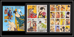 Ajman - 2522/ N° 1176/1195 A + Bloc 325 A Peinture Tableaux Paintings Kitagawa Utamaro ** MNH Japon Japan - Other & Unclassified