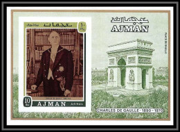 Ajman - 2513a/ Bloc N° 321 B De Gaulle Non Dentelé Imperf ** MNH Arc De Triomphe Paris - Ajman