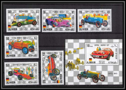 Ajman - 2509/ N° 1117/1122 A + Bloc 320 A Voiture (Cars) German Racing Cars ** MNH Opel - Mercedes - Porsche - Bmw  - Voitures