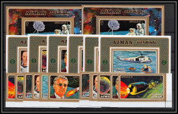 Ajman - 2692z/ N° 862/867 A/B + Bloc 279 A/B + Deluxe Miniature Sheets Espace (space) Apollo 15** MNH 1971 Perfect Set - Asia