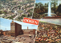 71962754 Dueren Rheinland Fliegeraufnahmen Springbrunnen Rathaus  Dueren - Düren