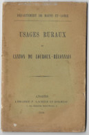 49 Département De Maine Et Loire USAGES LOCAUX Du Canton Du LOUROUX BECONNAIS1888 Libr. Lachèse Angers - Pays De Loire