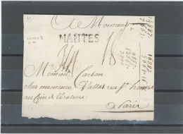 42-NANTES - LSC  EN PORT DÛ  POUR PARIS - LENAIN N°3 (1729-54)TAXE MANUSCRITE 18 ET 3/4 - 1701-1800: Precursors XVIII