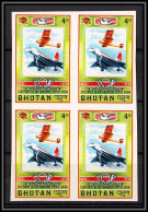 Bhutan (Bhoutan) - 3196c/ Yvert N° 441 Mi 595 B Upu Avion (plane) Concorde Non Dentelé Imperf ** MNH Bloc 4 - U.P.U.