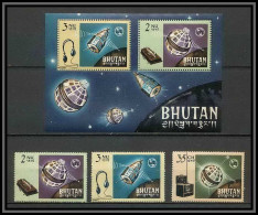 Bhutan (Bhoutan) - 3198/ Yvert 60/62 + Bloc N°4 1965 Espace (space) Union Des Télécommunications Uit ** MNH  - Bhutan
