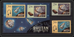Bhutan (Bhoutan) - 3197a Yvert Bloc N°4 B + Timbres 1965 Espace Space Télécommunications Uit ** MNH Non Dentelé Imperf - Bhoutan