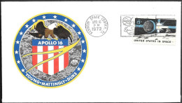 US Space Cover 1972. "Apollo 16" Launch KSC ##06 - United States