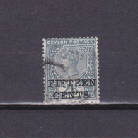 CEYLON 1891, SG# 240, 15c On 28c Slate, QV, Used - Ceylon (...-1947)