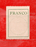 SVIZZERA-SUISSE ** -1927 -  ETIQUETTES FRANCO. Zum. 3.  Mi ///.  MNH** - Franchise