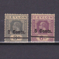 CEYLON 1926, SG# 361-362, KGV, MH - Ceylan (...-1947)