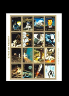 Ajman / Adschman: 'History Of Space, 1972', Mi. 2653-2668U Kartonpapier [imperf. Proof On Cardboard – Non-dentelée] ** - Asie