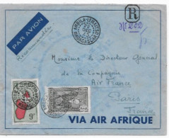 MADAGASCAR Dispersion D'une Collection D'oblitération Lettre Recommandée Par Avion Timbres Càd AMBILA LEMAITSO 1945 SUP - Lettres & Documents