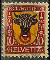 Schweiz Suisse Pro Juventute 1918: Wappen Von Uri  Zu WI 10 Mi 143 Yv 168 Mit Stempel Vom 28.III.19 (Zumstein CHF 30.00) - Oblitérés