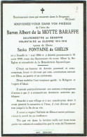 Doodsprentje/Image Mortuaire. Baron Albert De La Motte Baraffe, Bourgmestre De Seneffe 1886/1949. - Images Religieuses
