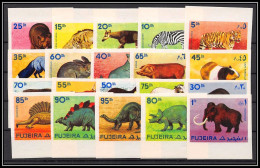 Fujeira - 1725b N°1201/1220 B Prehistoric Dinosaures Dinosaurs Mammals ** MNH Non Dentelé Imperf Non Dentelé Imperf  - Préhistoriques
