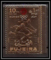 Fujeira - 1661a N°755 A Hurdling Jeux Olympiques Olympic Games Munich 1972 Timbre OR Gold Stamp Neuf ** MNH - Fudschaira