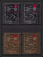 Fujeira - 1660 N°728/729 A/B Jeux Olympiques Olympic Games SAPPORO 1972 Slalom Timbres OR Gold Stamps Silver Neuf ** MNH - Fujeira