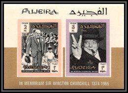 Fujeira - 1648/ Bloc N°7 B Churchill 1967 Overprint Sucharge Or Non Dentelé Imperf Neuf ** MNH - Sir Winston Churchill