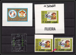 Fujeira - 1642/ N°1313 685 Silver Argent Baden Scout Jamboree Powell Perfect Set Deluxe Sheets Perf Error Neuf ** MNH - Nuevos