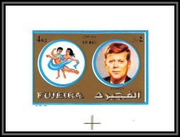 Fujeira - 1592k N°1316 Kennedy Zodiac Gemini Gémeaux Usa Deluxe Miniature Sheet Neuf ** MNH - Kennedy (John F.)