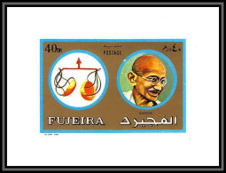 Fujeira - 1592f N°1311 Gandhi Zodiac Libra Balance Inde India Deluxe Miniature Sheet Neuf ** MNH - Mahatma Gandhi