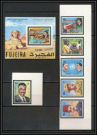 Fujeira - 1589/ N° 551/556 B + Bloc 27 B Gamal Abdel Nasser Egypte Egypt 1970 Non Dentelé Imperf MNH ** - Fudschaira