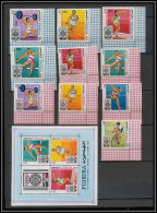 Fujeira - 1566/ N° 266/275 A + Bloc 9 A Jeux Olympiques (olympic Games) Mexico 1968 ** MNH Coin De Feuille - Fudschaira
