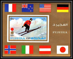 Fujeira - 1546c N°100 B Downhill Skiing Jeux Olympiques Winter Olympics Games 1972 Sapporo ** MNH Non Dentelé Imperf - Winter 1972: Sapporo